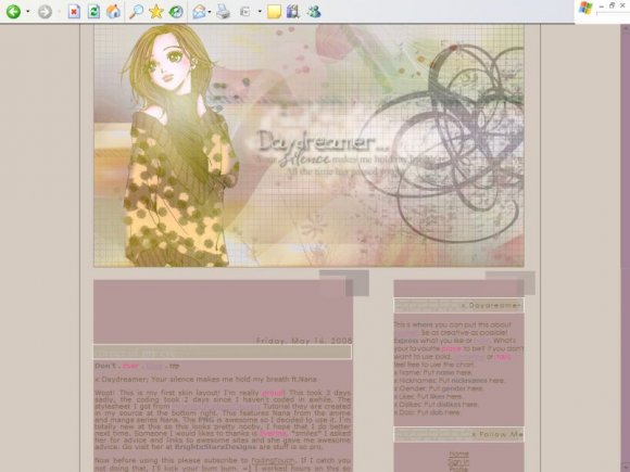 Daydreamer - Xanga Layouts - CreateBlog