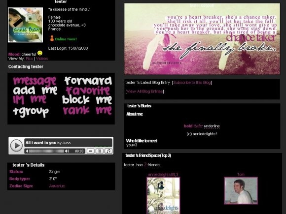 Myspace layouts