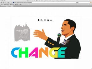 Obama '08 CHANGE Multicolor Layout
